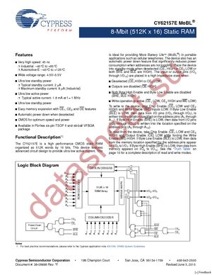 CY62157ELL-45ZSXIT datasheet  